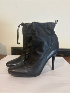 Ankle Boots STEVEN by Steve Madden Black Soft Leather Stiletto Toggle 🖤